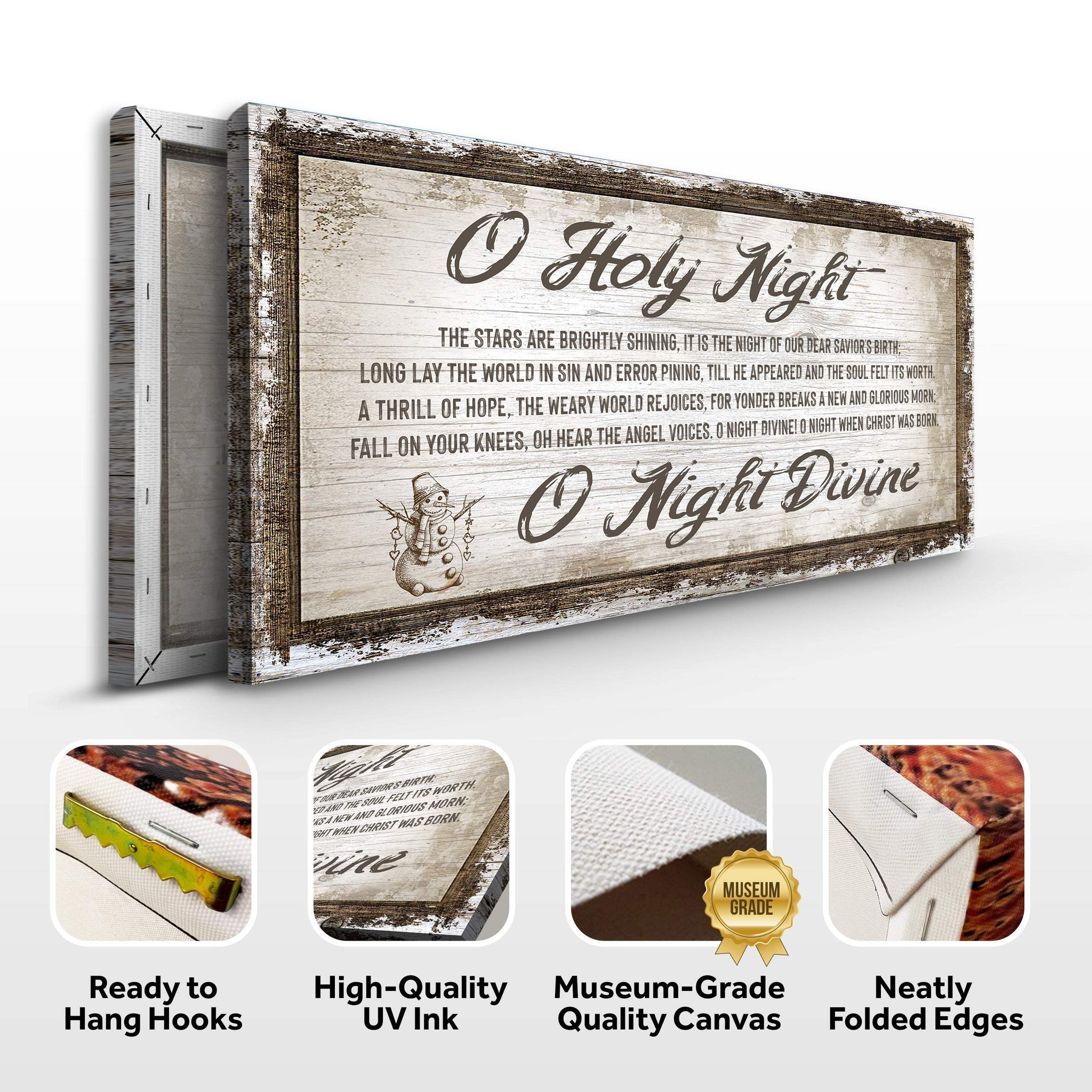 O Holy Night Christmas Sign - Tailored Canvases - Flyclothing LLC