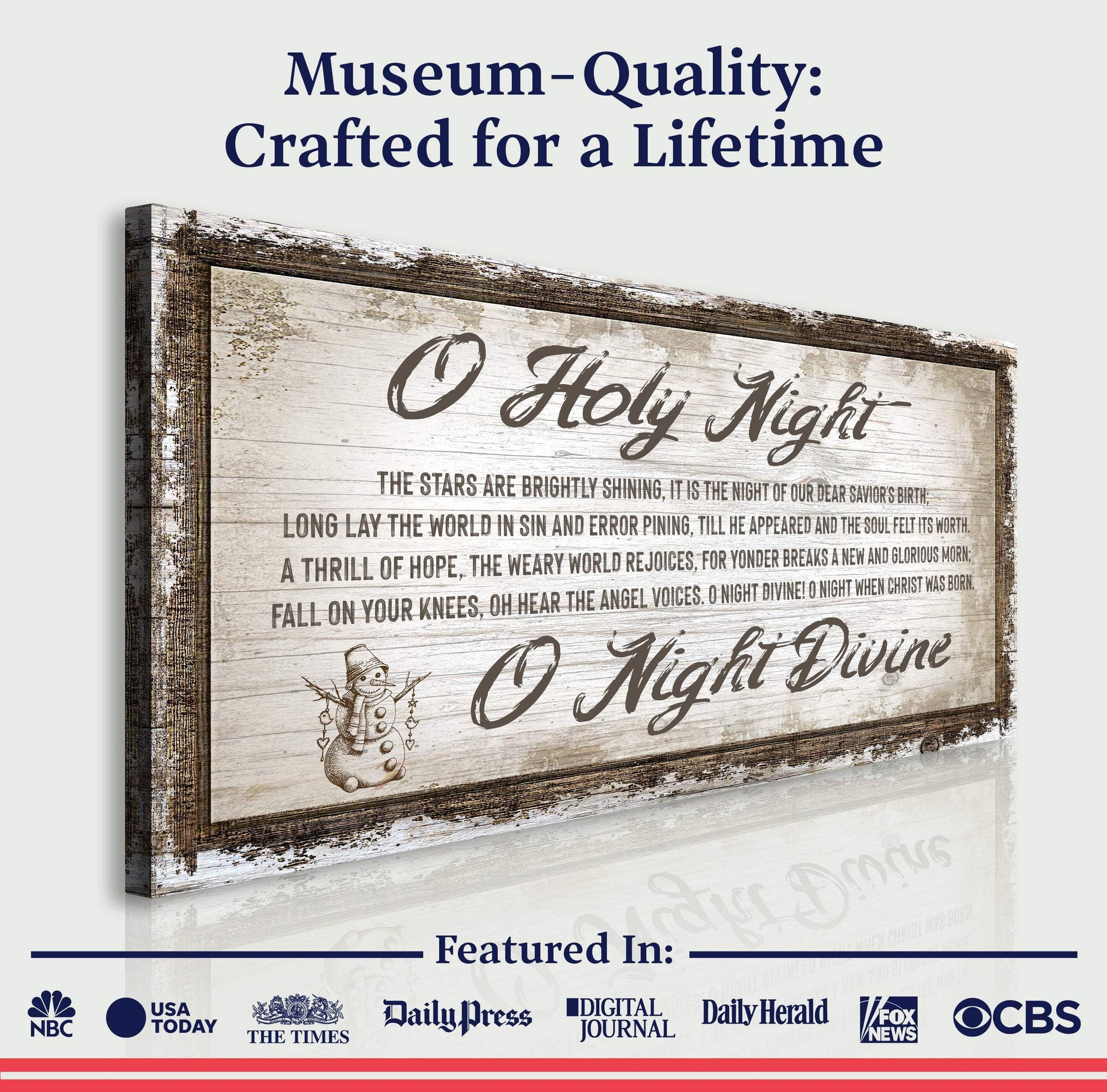 O Holy Night Christmas Sign - Tailored Canvases - Flyclothing LLC