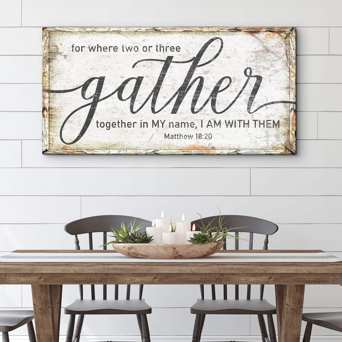 Matthew 18:20: Gather Faith Sign - Tailored Canvases - Flyclothing LLC