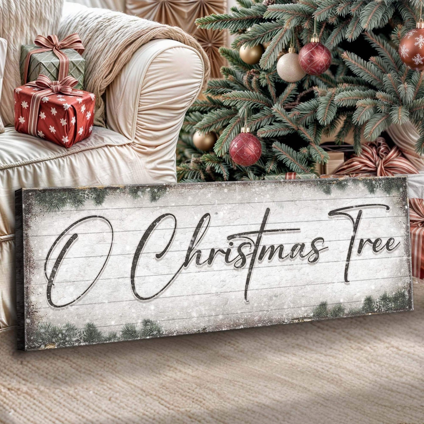 O Christmas Tree, Wood Christmas Sign - Tailored Canvases - Flyclothing LLC