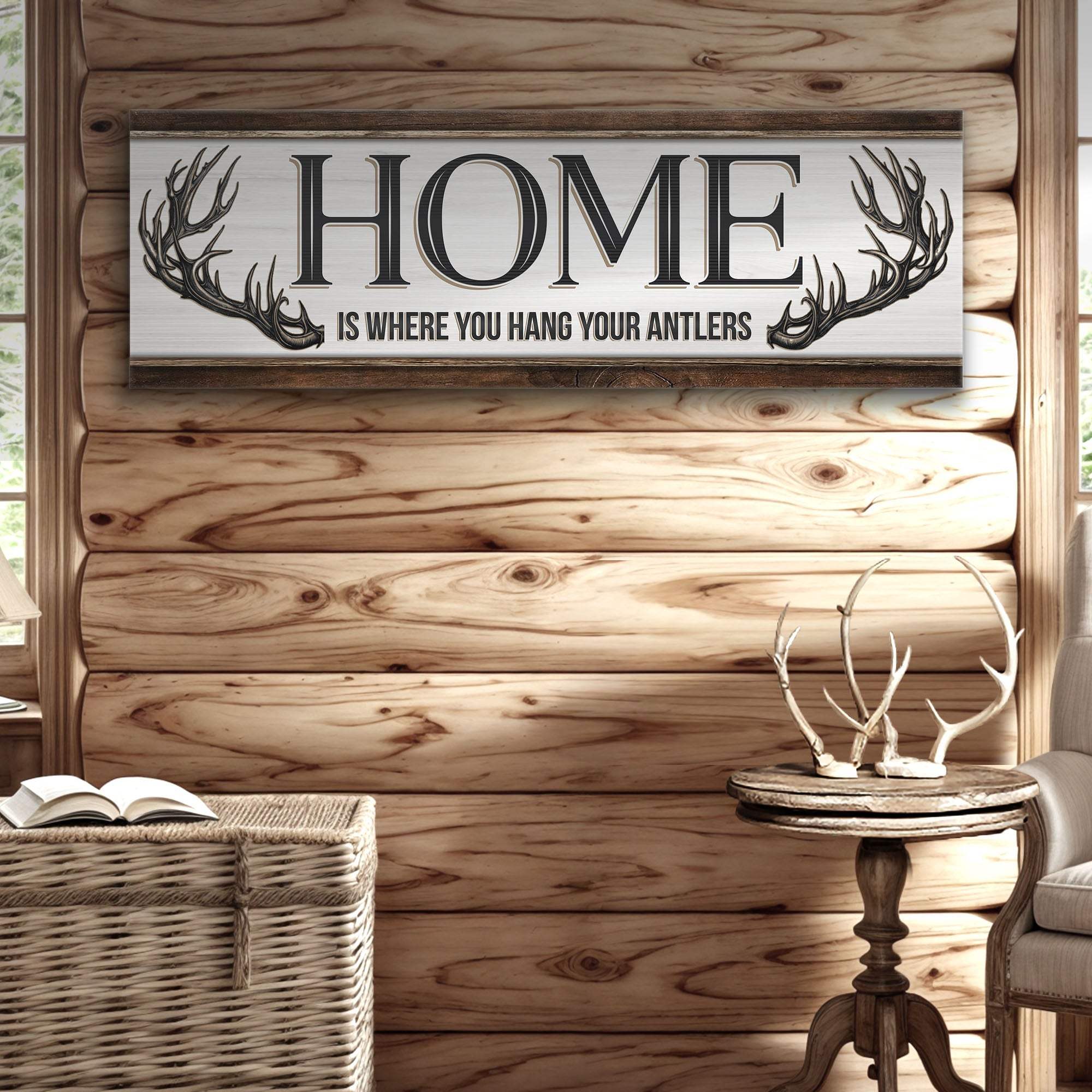 Home Is Where You Hang Your Antlers Sign - Tailored Canvases - Flyclothing LLC