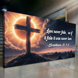 Corinthians 13:4-8 - Love Never Fails Faith Sign - Tailored Canvases - Flyclothing LLC