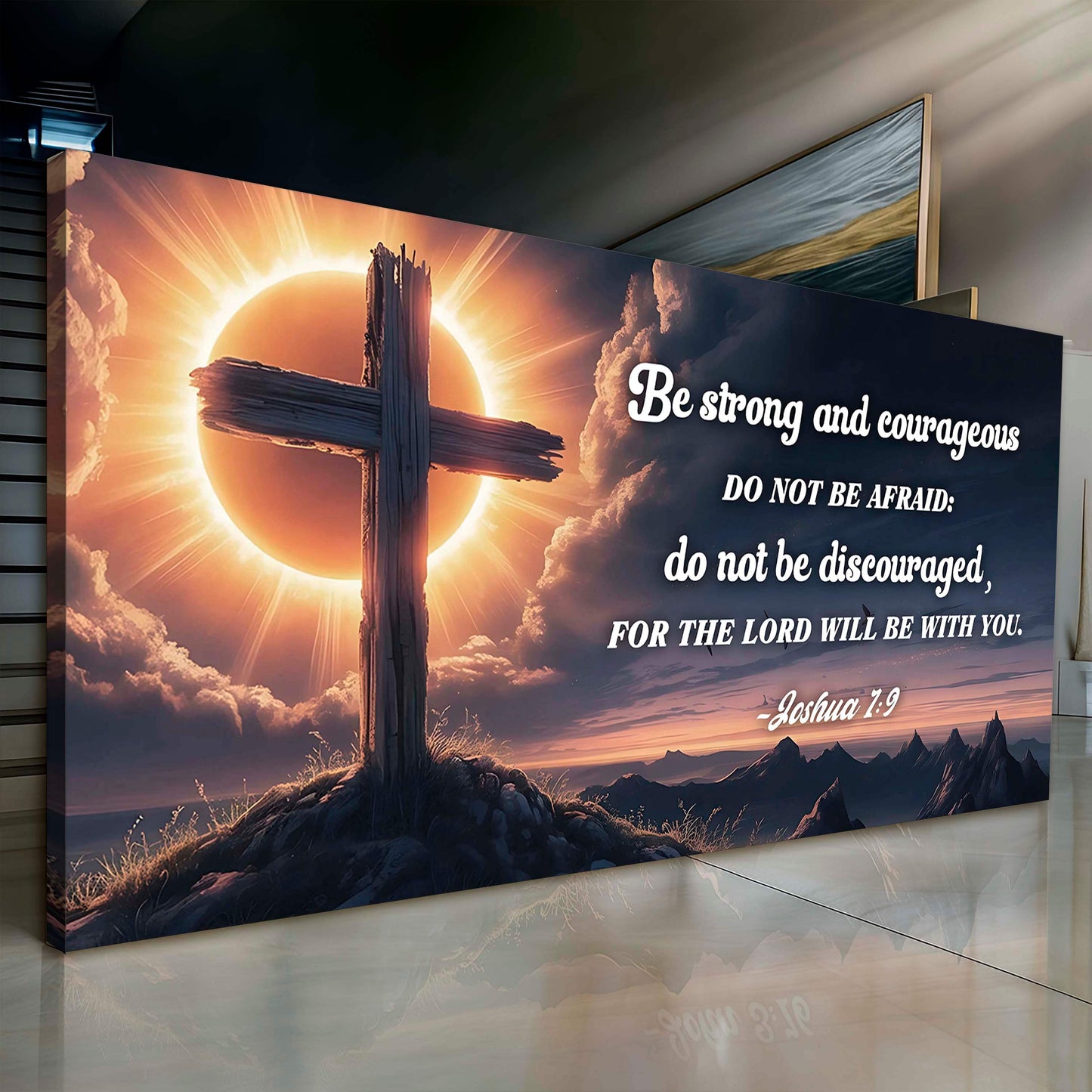 Joshua 1:9 - The Lord Will Be With You Faith Sign - Tailored Canvases - Flyclothing LLC