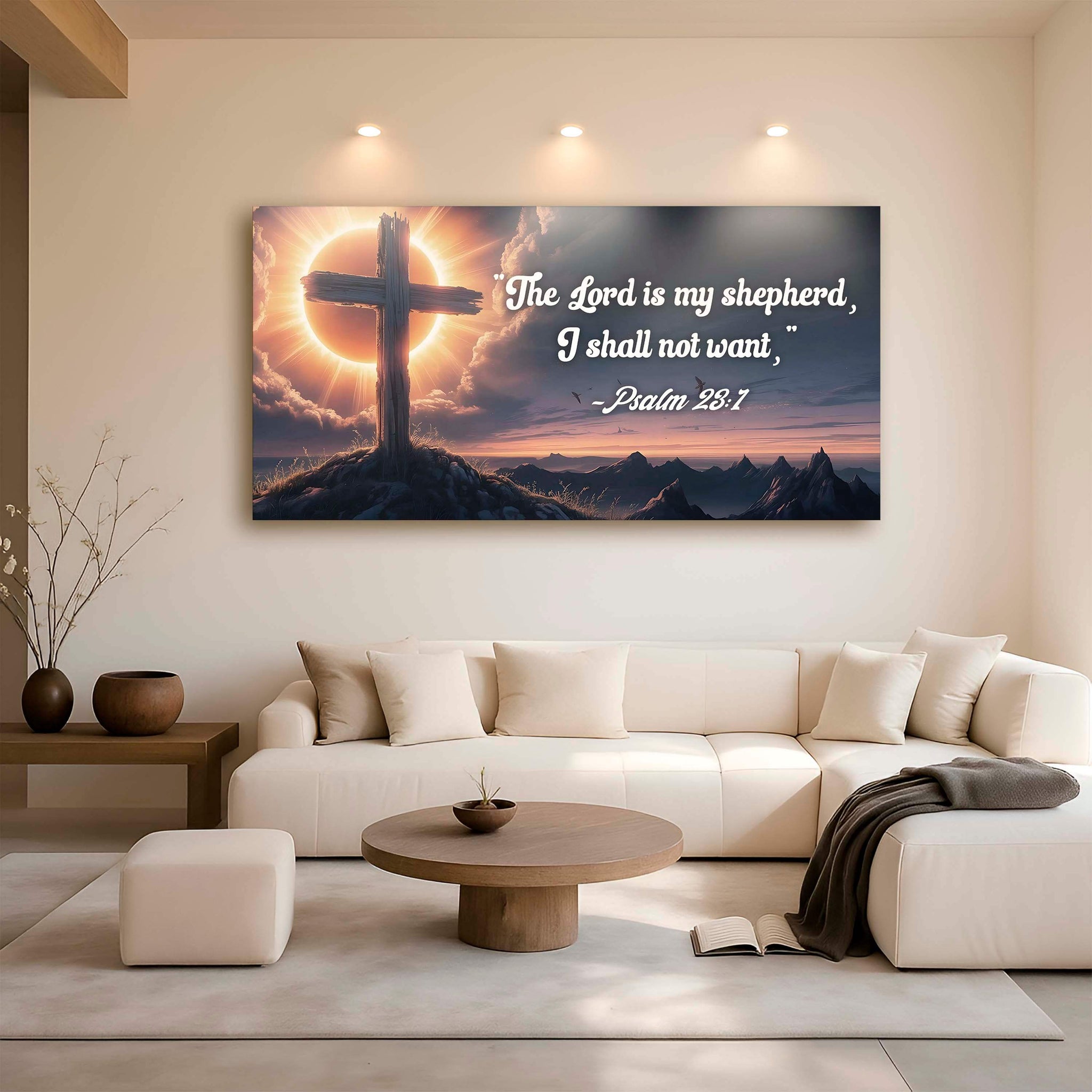Psalm 23:1 - The Lord Is My Shepherd I Shall Not Want Faith Sign - Tailored Canvases - Flyclothing LLC