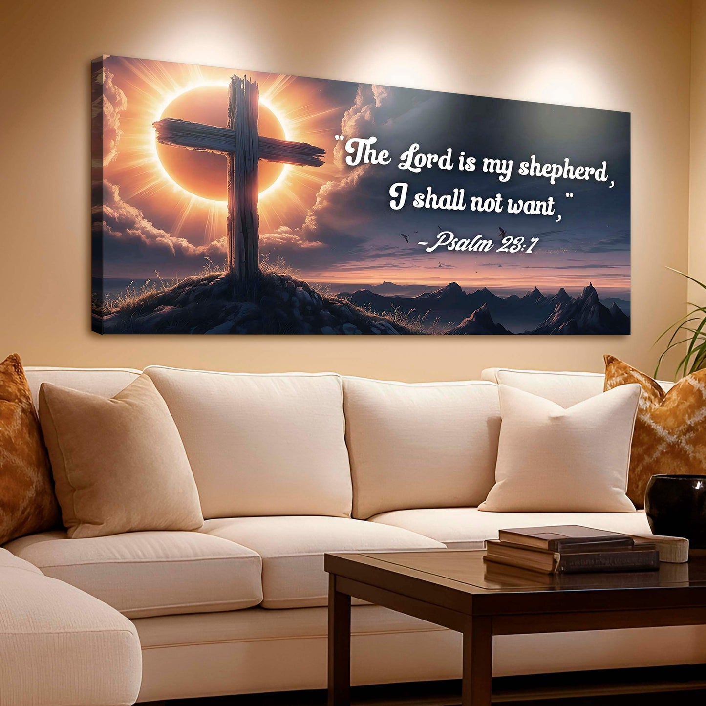Psalm 23:1 - The Lord Is My Shepherd I Shall Not Want Faith Sign - Tailored Canvases - Flyclothing LLC