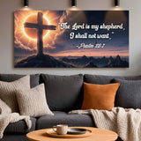 Psalm 23:1 - The Lord Is My Shepherd I Shall Not Want Faith Sign - Tailored Canvases - Flyclothing LLC