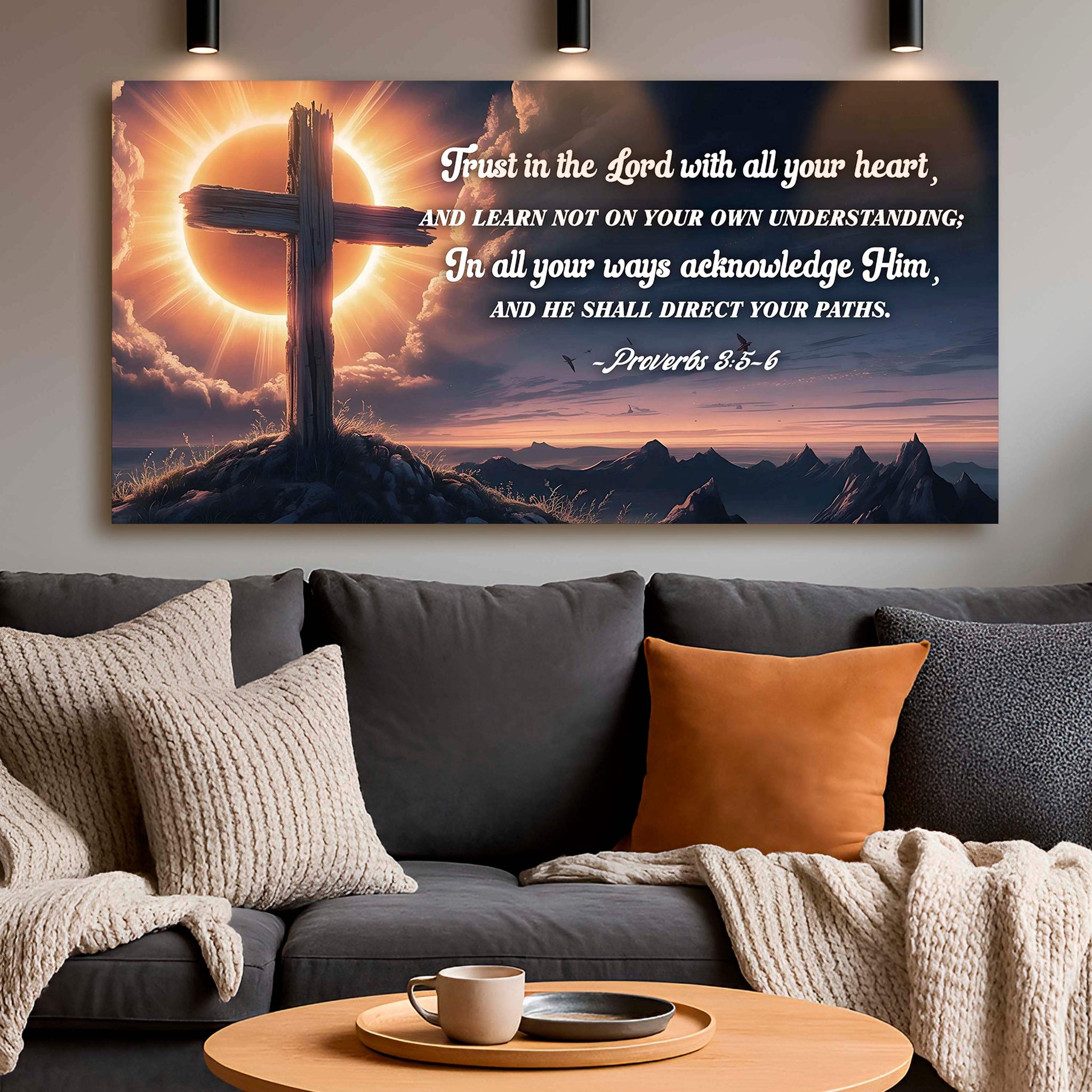 Proverbs 3:5-6 - Trust In The Lord With All Your Heart Faith Sign III - Tailored Canvases - Flyclothing LLC