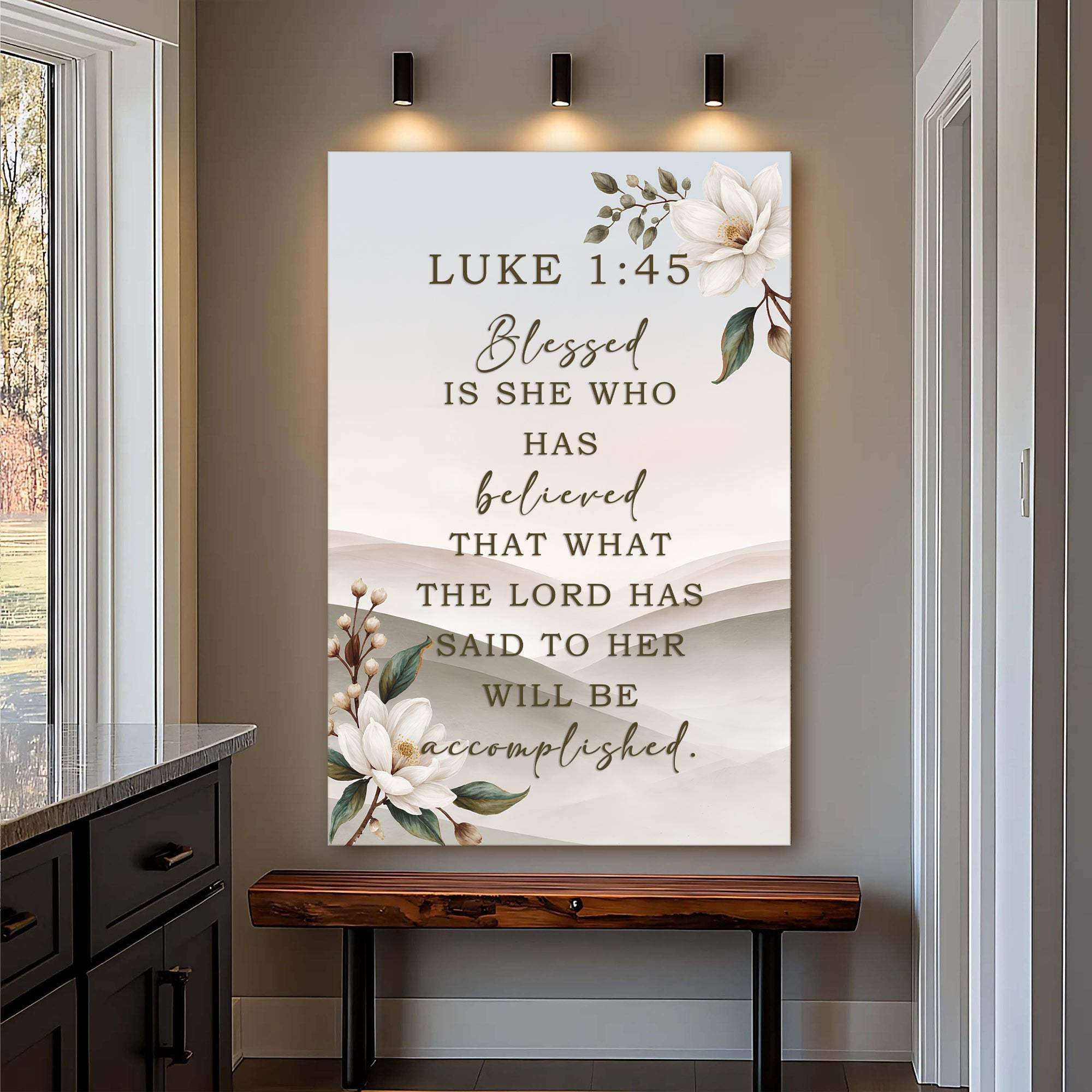 Blessed Is She Who Has Believed - Luke 1:45 Faith Wall Art - Tailored Canvases - Flyclothing LLC