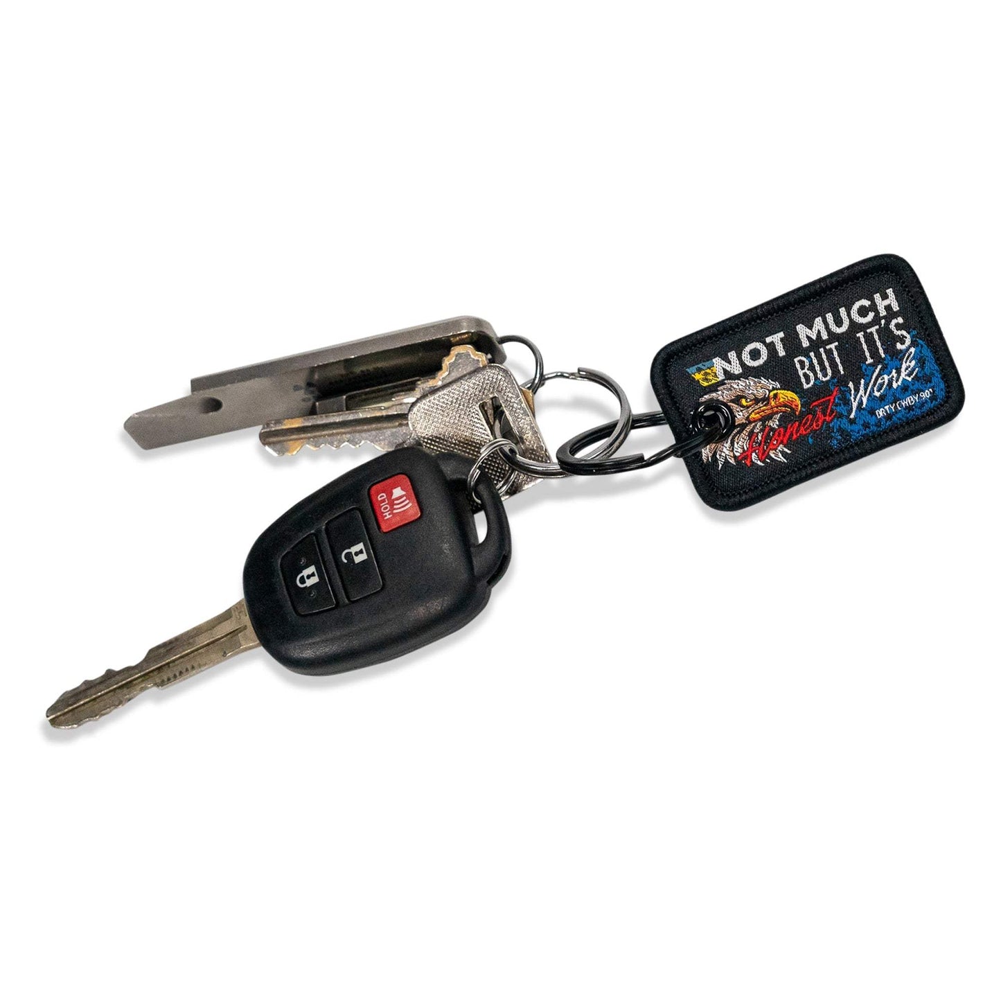 Not Much But It's Honest Work Mini Flight Tag Keychain - DIRTY COWBOY USA - Flyclothing LLC