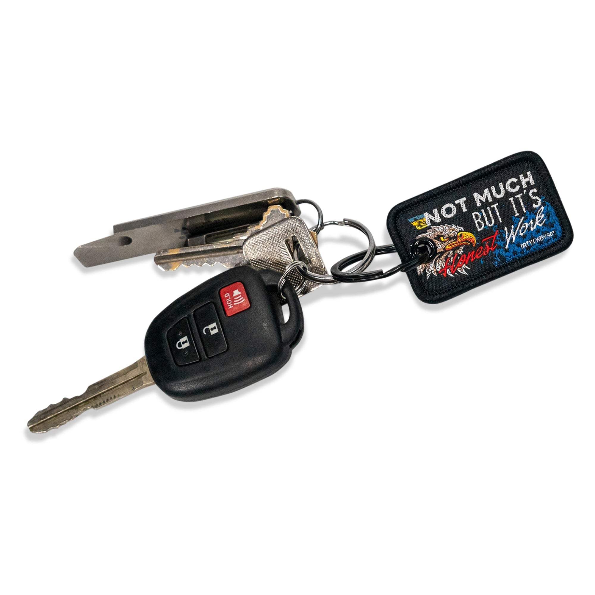 Not Much But It's Honest Work Mini Flight Tag Keychain - DIRTY COWBOY USA - Flyclothing LLC