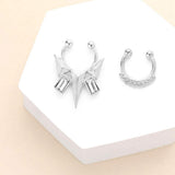 2PCS - Stone Embellished Boho Metal Nose Cuffs - Madeline Love - Flyclothing LLC