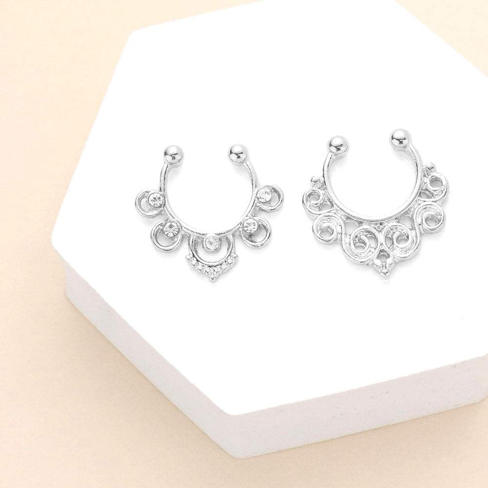 2PCS - Boho Metal Nose Cuffs - Madeline Love - Flyclothing LLC