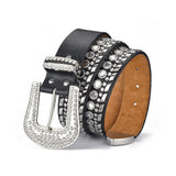 Black Strap Kippy Cowboy Rhinestone Belt - Rhinestone Belt Store - Flyclothing LLC