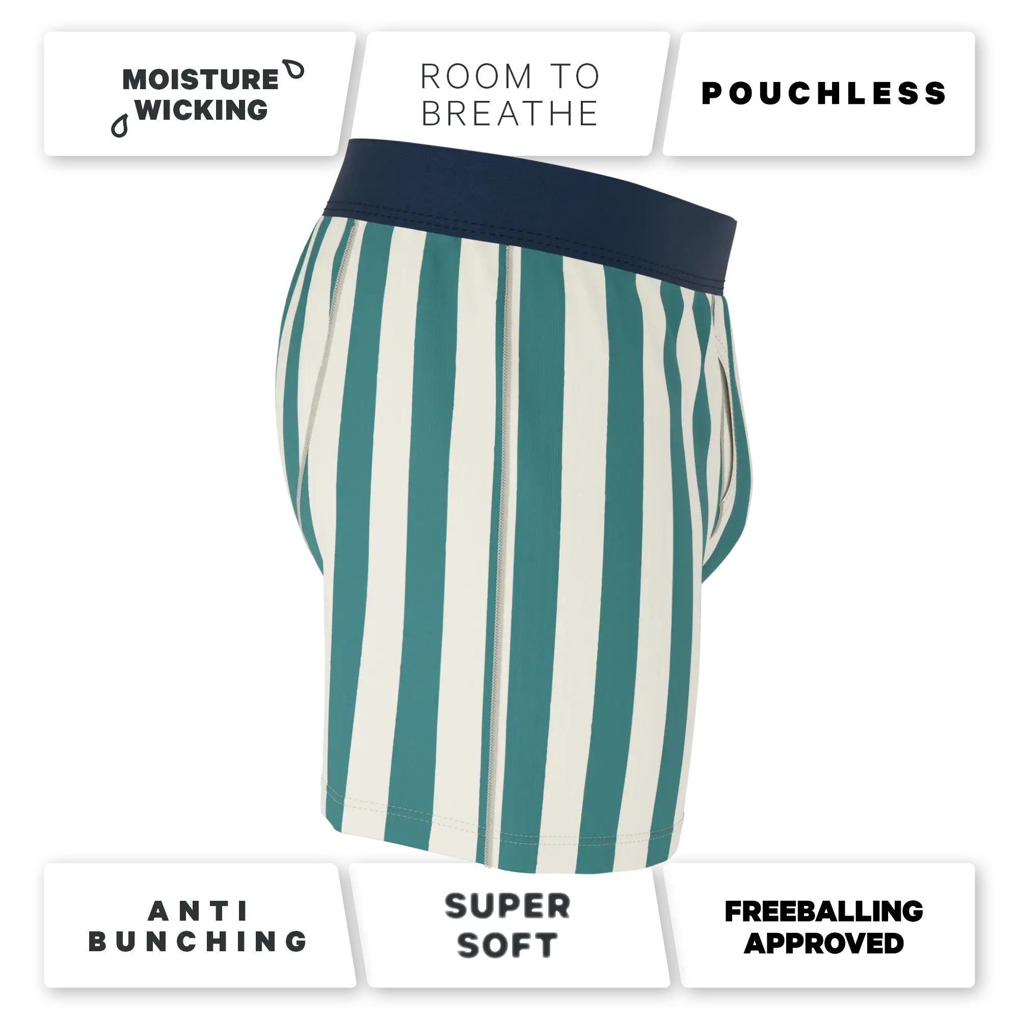The Nantucket | Green Dock Stripe Boxers - Shinesty - Flyclothing LLC