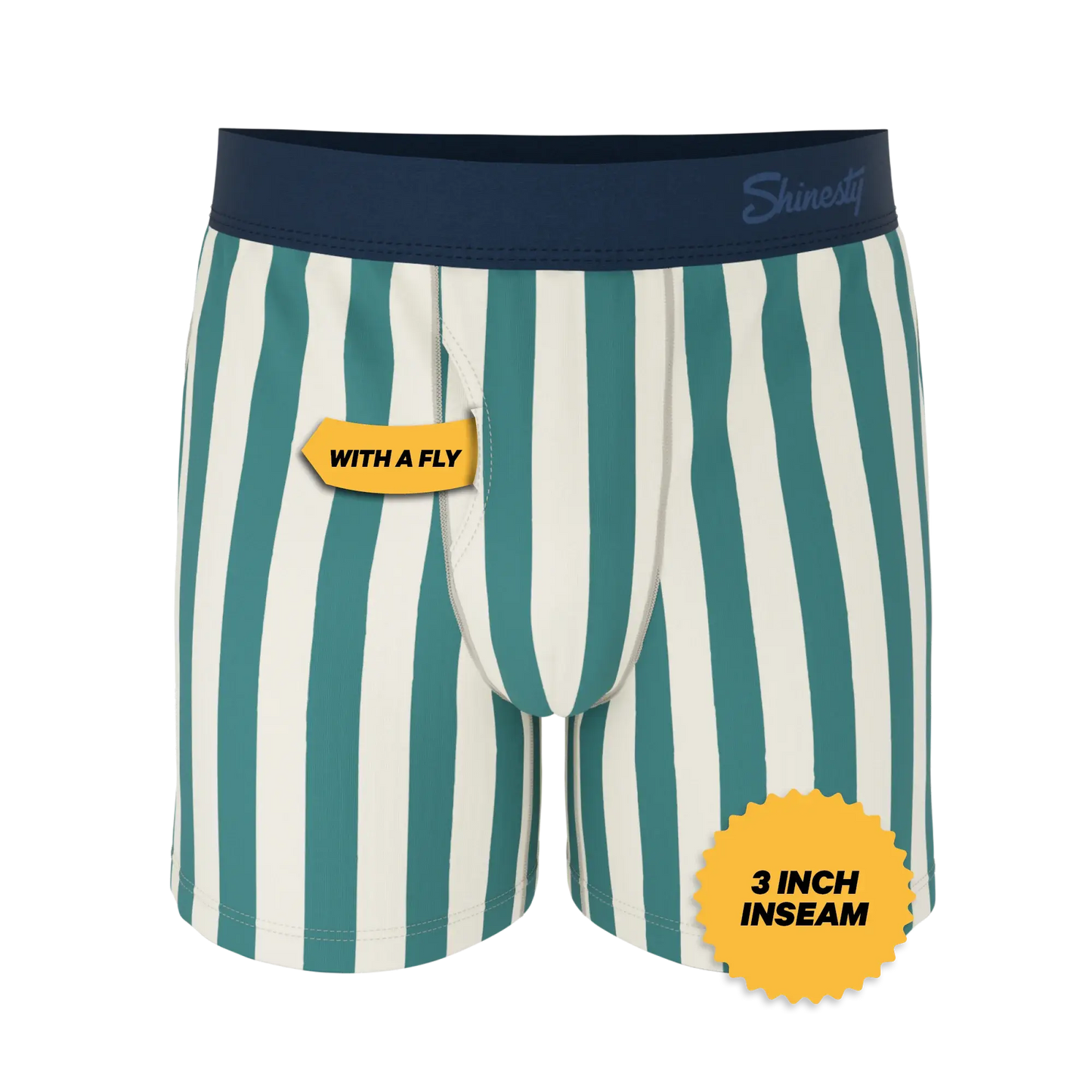 The Nantucket | Green Dock Stripe Boxers - Shinesty - Flyclothing LLC