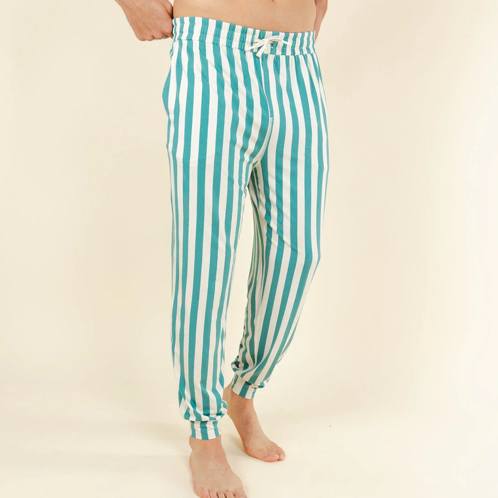 The Nantucket | Green Dock Stripe SleepDeep™ Men’s Pajama Joggers - Shinesty - Flyclothing LLC