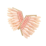 Felt Back Boho Fringe Beaded Earrings - Madeline Love - Flyclothing LLC