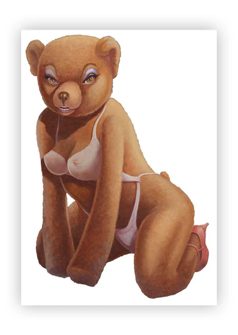 Black Market Art Company Naughty Teddy Print