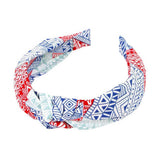 Aztec Patterned Burnout Knot Headband - Madeline Love - Flyclothing LLC