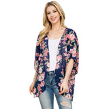 Beautiful Flower Patterned Cover Up Kimono Poncho - Madeline Love - Flyclothing LLC