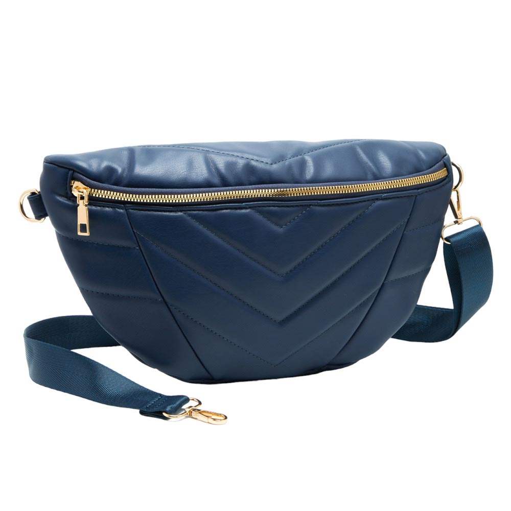 Chevron Patterned Solid Sling Bag - Madeline Love - Flyclothing LLC