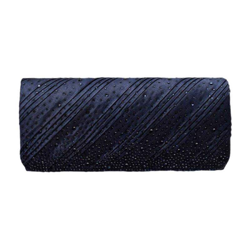 Diagonal Line Detailed Bling Evening Clutch Crossbody Bag - Madeline Love - Flyclothing LLC