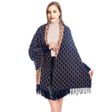 Fashionable Luxury Patterned Poncho - Madeline Love - Flyclothing LLC