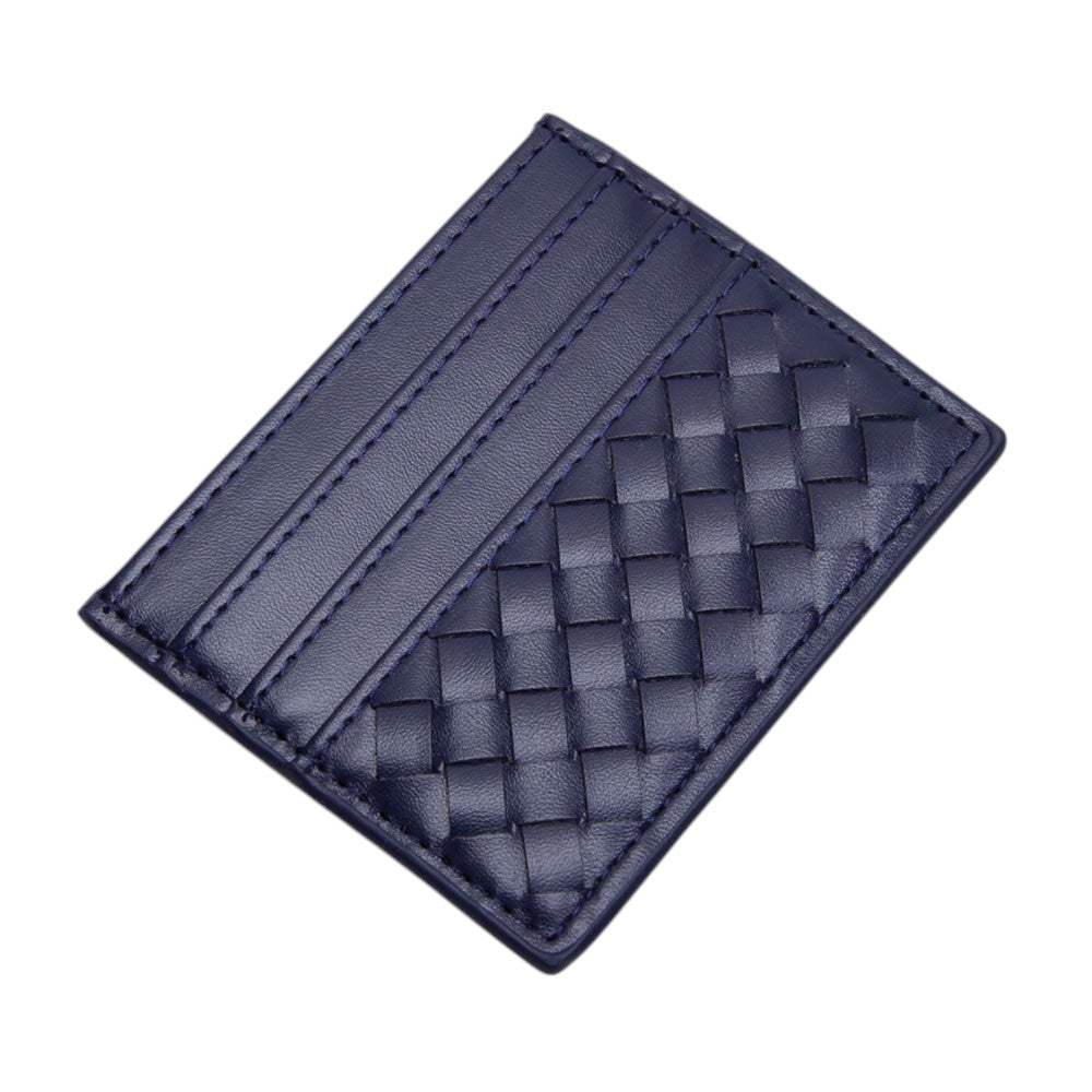 Faux Leather Basket Weave Card Holder Wallet - Madeline Love - Flyclothing LLC