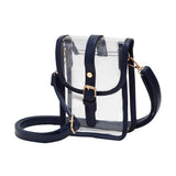 Faux Leather Belt Buckle Pointed Transparent Crossbody Bag - Madeline Love - Flyclothing LLC
