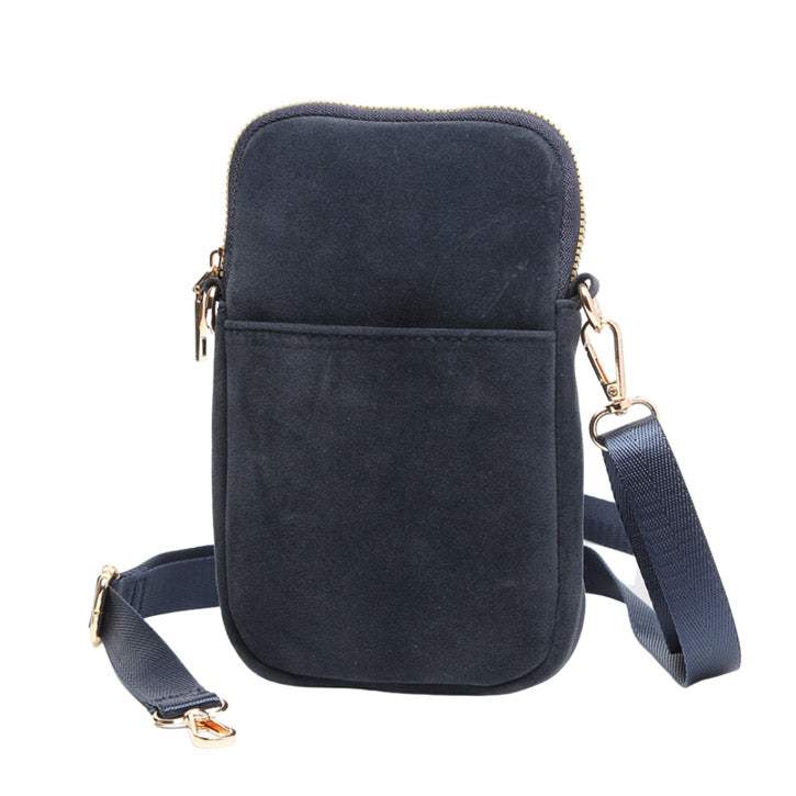 Solid Faux Suede Crossbody Bag - Madeline Love - Flyclothing LLC