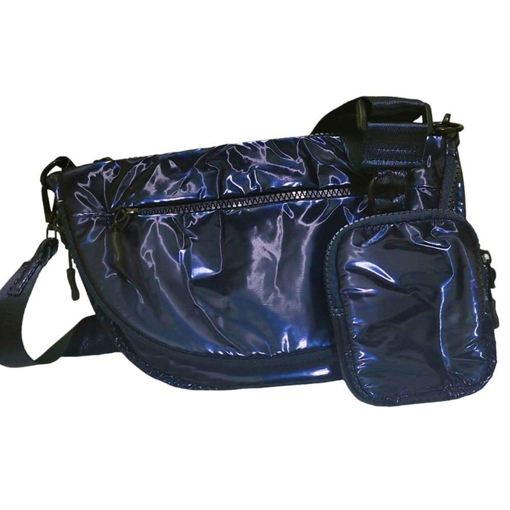 Glossy Puffer Half Moon Crossbody Bag - Madeline Love - Flyclothing LLC