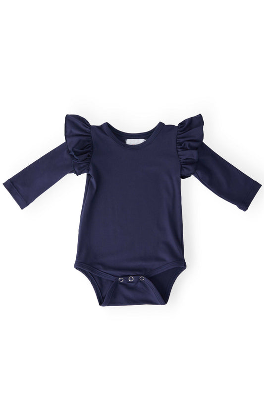 Navy L/S Flutter Bodysuit - Mila & Rose ® - Flyclothing LLC
