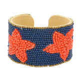 Game Day Beaded Star Accented Cuff Bracelet - Madeline Love - Flyclothing LLC