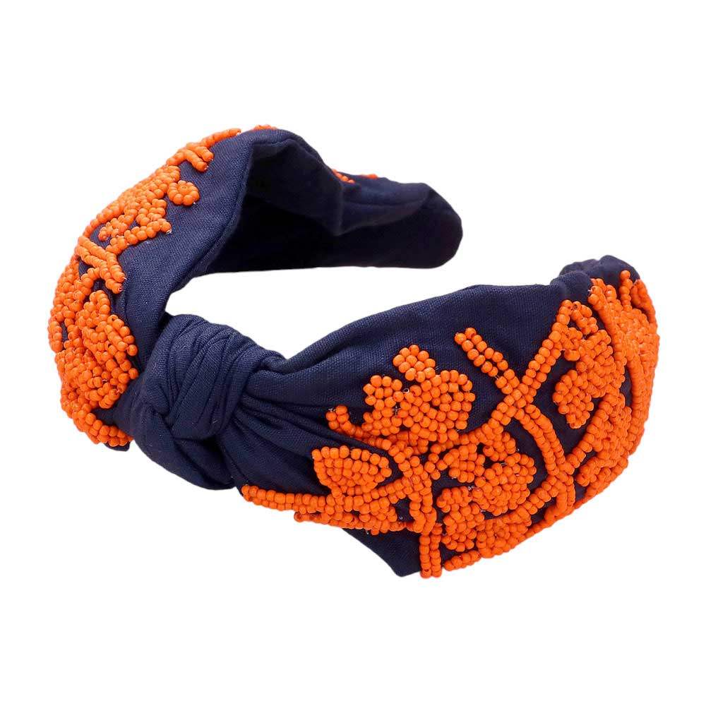 Game Day Seed Beaded Paw Knot Burnout Headband - Madeline Love - Flyclothing LLC