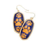Game Day Triple Paw Pointed Hexagon Dangle Earrings - Madeline Love - Flyclothing LLC