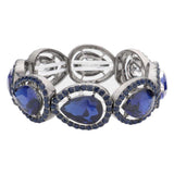 Pave Teardrop Trim Glass Crystal Stretch Evening Bracelet - Madeline Love - Flyclothing LLC