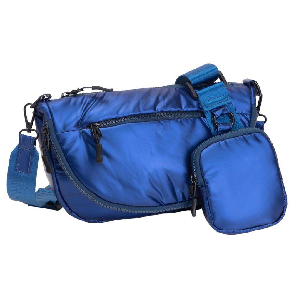Puffer Half Moon Crossbody Bag - Madeline Love - Flyclothing LLC