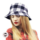 Reversible Buffalo Check Patterned Bucket Hat - Madeline Love - Flyclothing LLC