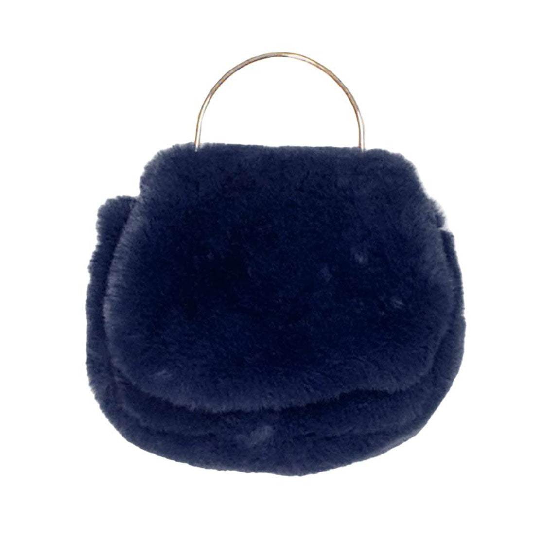 Solid Faux Fur Tote Crossbody Bag - Madeline Love - Flyclothing LLC