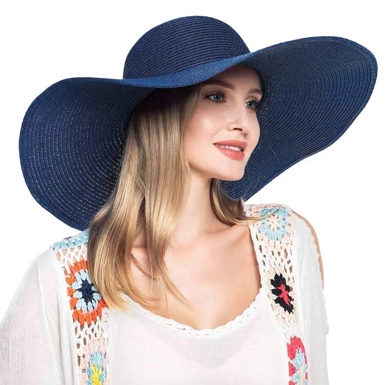Solid Floppy Straw Sun Hat - Madeline Love - Flyclothing LLC