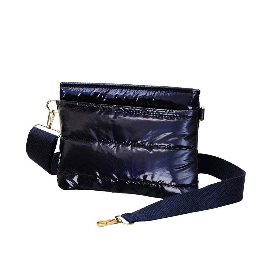 Glossy Solid Puffer Crossbody Bag - Madeline Love - Flyclothing LLC