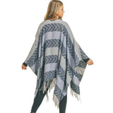 Stripe Chevron Tassel Ruana - Madeline Love - Flyclothing LLC