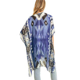 Tribal Patterned Cover Up Kimono Poncho - Madeline Love - Flyclothing LLC