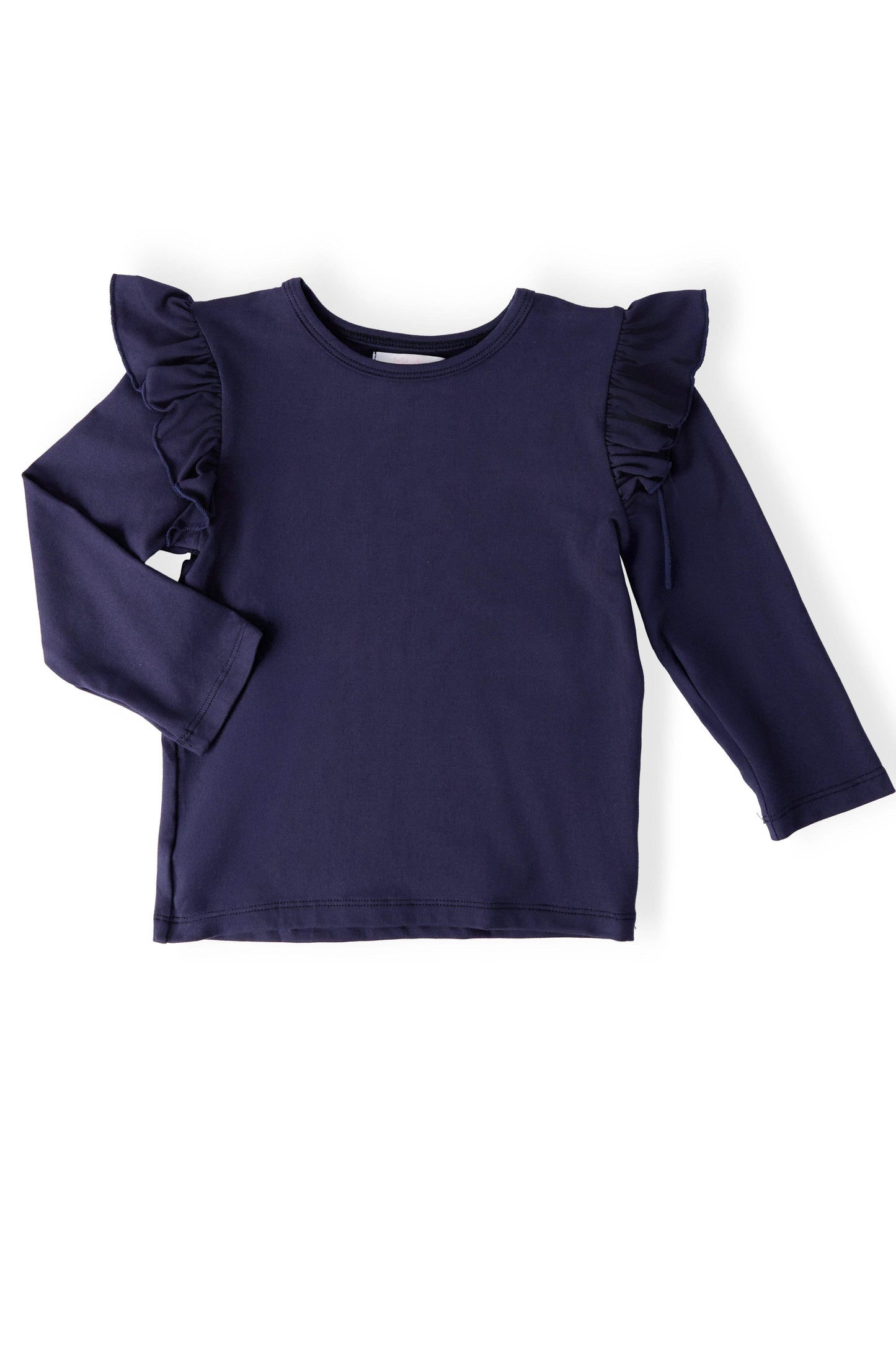 Navy L/S Ruffle Tee - Mila & Rose ® - Flyclothing LLC