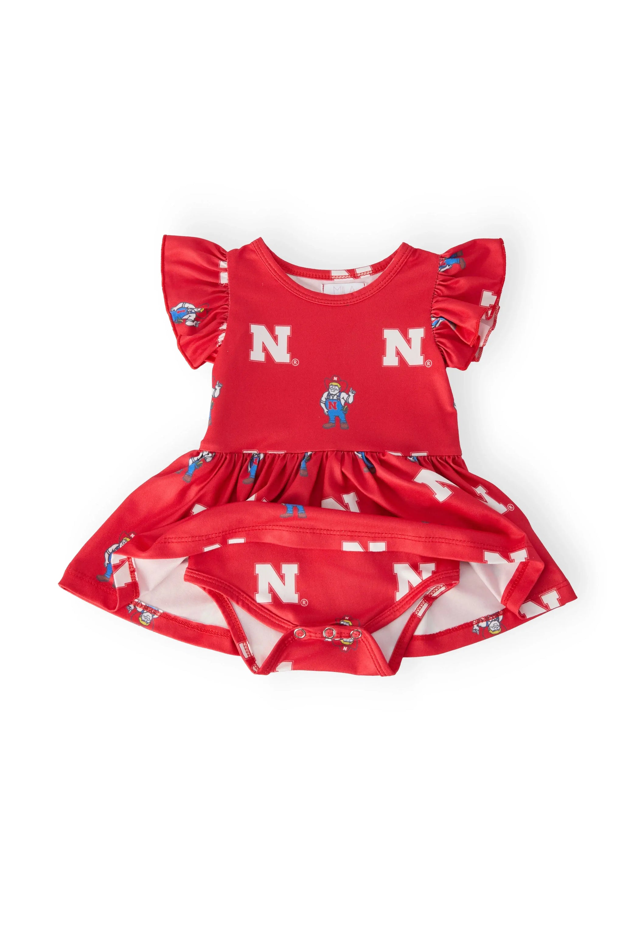 Nebraska Red Herbie Husker Flutter Twirl Bodysuit - Mila & Rose ® - Flyclothing LLC