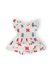 Nebraska White Herbie Husker S/S Flutter Twirl Bodysuit