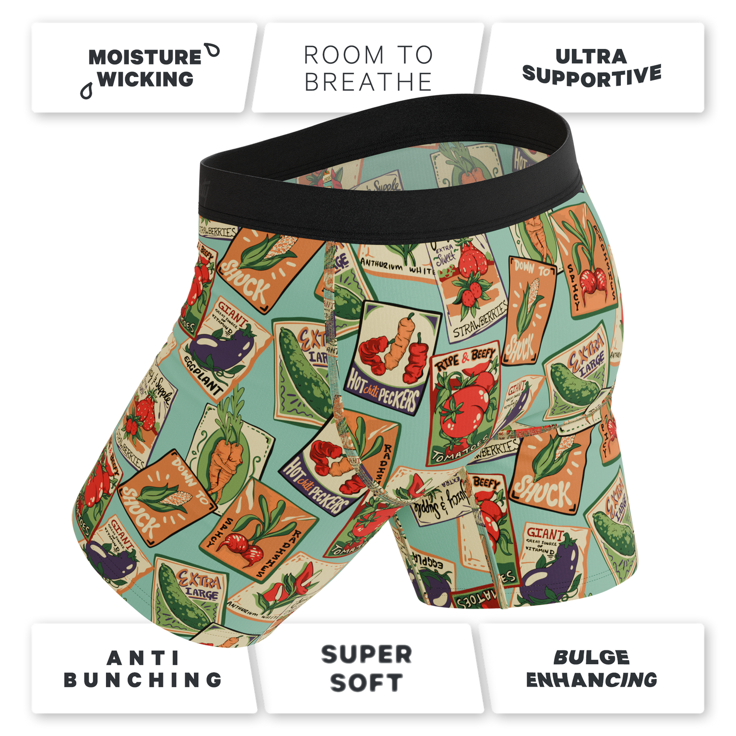 The Need For Seed | Seed Packet Long Leg Ball Hammock® Pouch Underwear With Fly