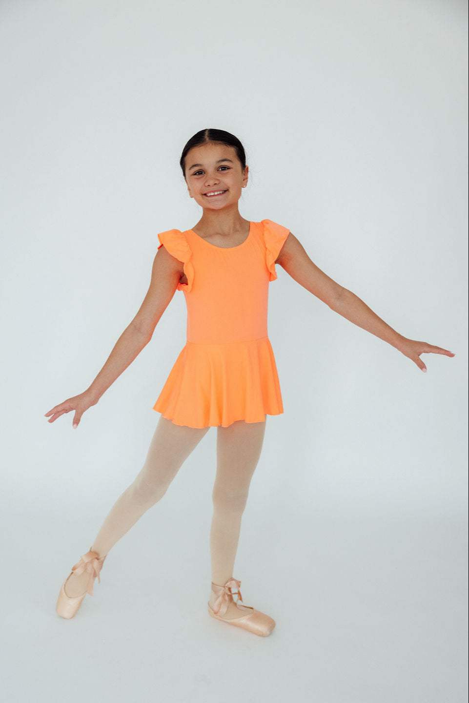 Neon Coral S/S Twirl Leotard - Mila & Rose ® - Flyclothing LLC