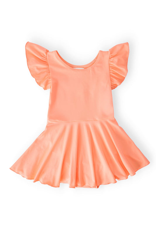 Neon Coral S/S Twirl Leotard - Mila & Rose ® - Flyclothing LLC