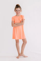 Neon Coral T-Shirt Dress - Mila & Rose ® - Flyclothing LLC